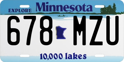 MN license plate 678MZU