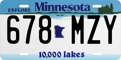 MN license plate 678MZY