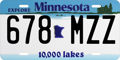 MN license plate 678MZZ