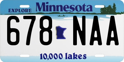 MN license plate 678NAA