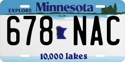 MN license plate 678NAC