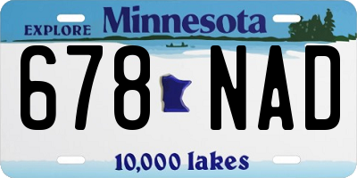 MN license plate 678NAD