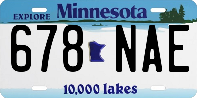 MN license plate 678NAE