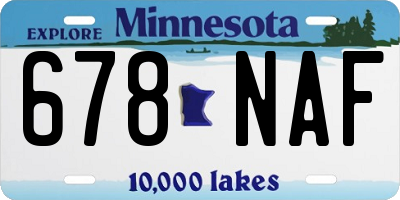 MN license plate 678NAF