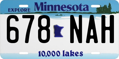 MN license plate 678NAH
