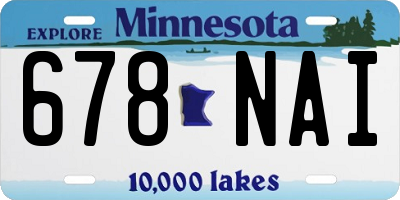 MN license plate 678NAI