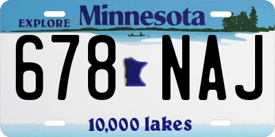 MN license plate 678NAJ