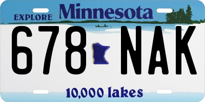 MN license plate 678NAK