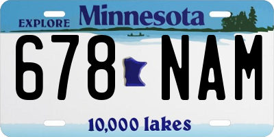 MN license plate 678NAM