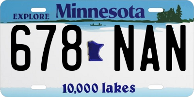 MN license plate 678NAN