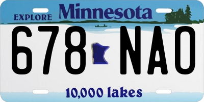 MN license plate 678NAO