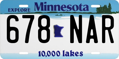MN license plate 678NAR