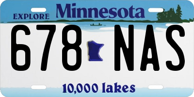 MN license plate 678NAS