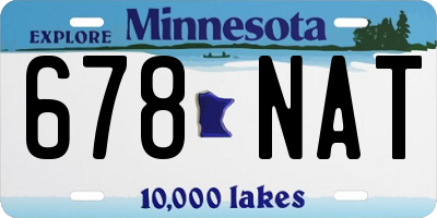 MN license plate 678NAT