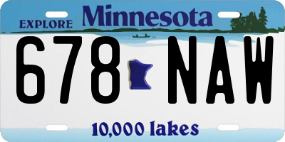 MN license plate 678NAW