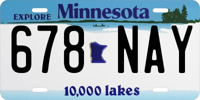 MN license plate 678NAY