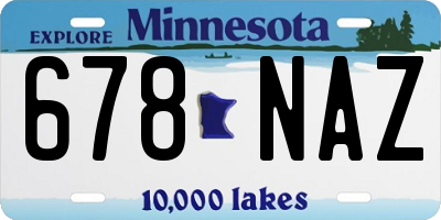 MN license plate 678NAZ