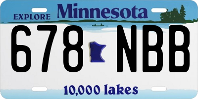 MN license plate 678NBB