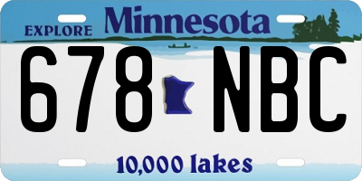 MN license plate 678NBC