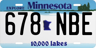 MN license plate 678NBE