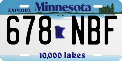 MN license plate 678NBF