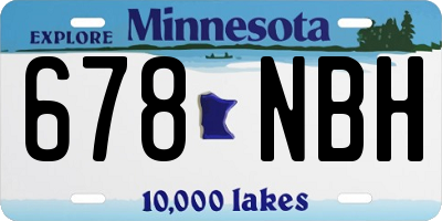 MN license plate 678NBH