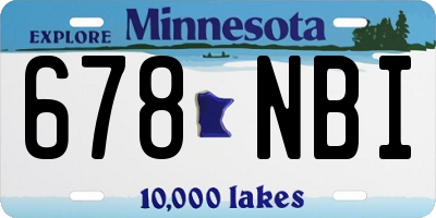 MN license plate 678NBI