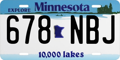MN license plate 678NBJ