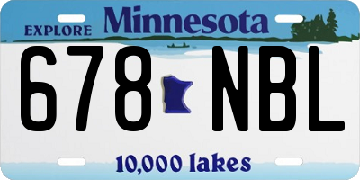 MN license plate 678NBL