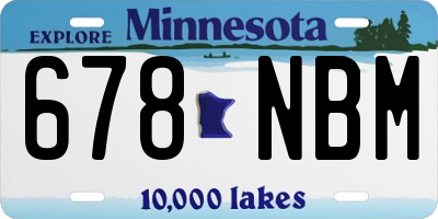 MN license plate 678NBM