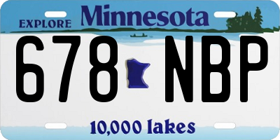 MN license plate 678NBP