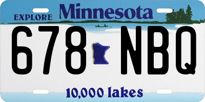 MN license plate 678NBQ