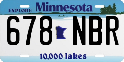 MN license plate 678NBR