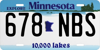 MN license plate 678NBS
