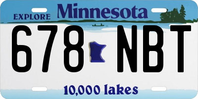 MN license plate 678NBT