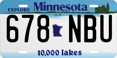 MN license plate 678NBU
