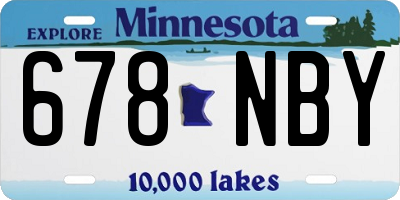 MN license plate 678NBY