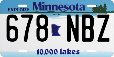 MN license plate 678NBZ