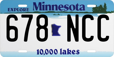 MN license plate 678NCC