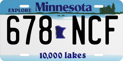 MN license plate 678NCF