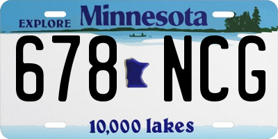 MN license plate 678NCG