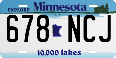 MN license plate 678NCJ