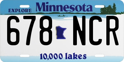 MN license plate 678NCR