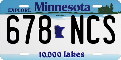 MN license plate 678NCS