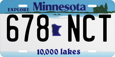 MN license plate 678NCT