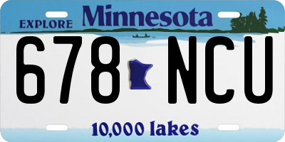 MN license plate 678NCU