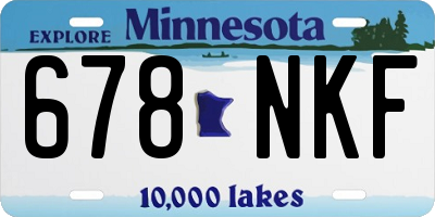 MN license plate 678NKF