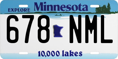 MN license plate 678NML