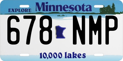 MN license plate 678NMP