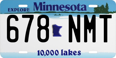 MN license plate 678NMT